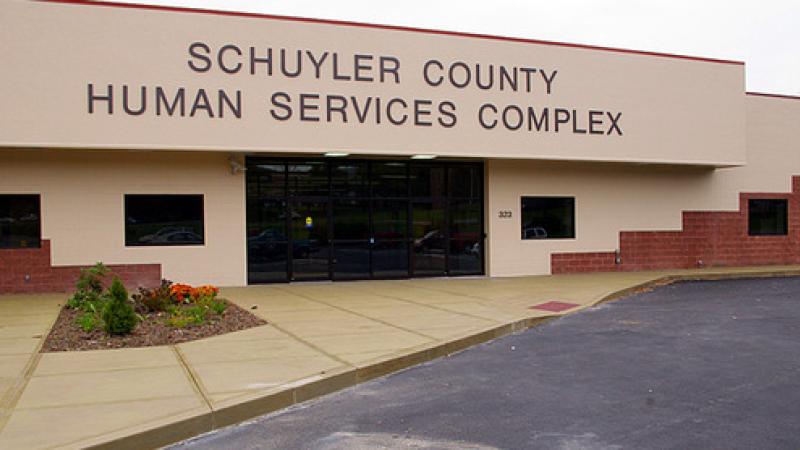 Building with Schuyler County Human Services Complex sign