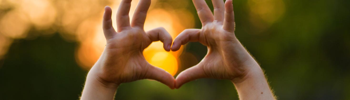 Child's hands making a heart